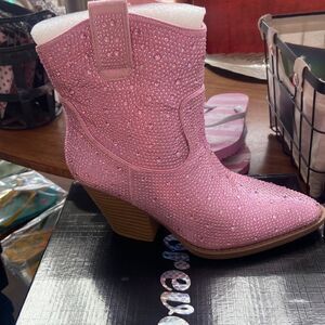 Barbie Pink Rhinestone Boots